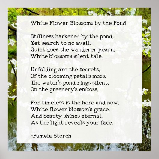 White Flower Blossoms van het Vijvergedicht Poster (Voorkant)