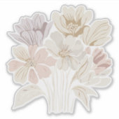 White Flower Bouquet Sticker (Voorkant)
