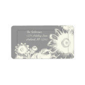 White Flower Charcoal Return Address Label (Voorkant)