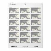White Flower Charcoal Return Address Label (Full Sheet)
