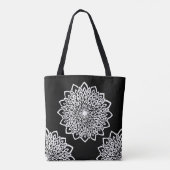 White Flower Design Abstract Mandala Draagtas (Achterkant)