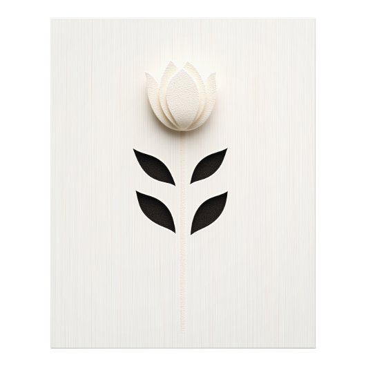 White Flower Design Foto Afdruk (Voorkant)