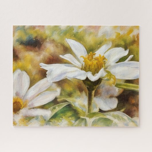  White Flower Garden Art Puzzel Legpuzzel (Horizontaal)