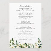 White Flower Greenery Wedding Hotel Welkom Kaarten (Achterkant)