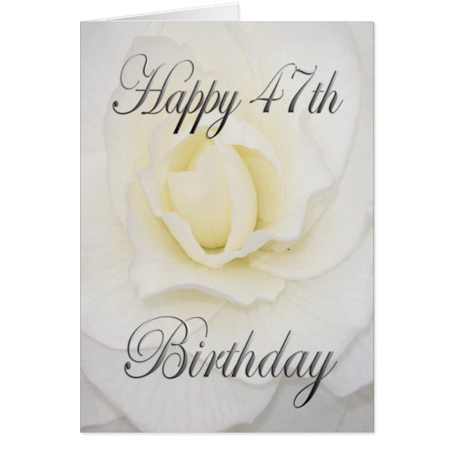 White Flower Happy 47th Birthday (Voorkant)