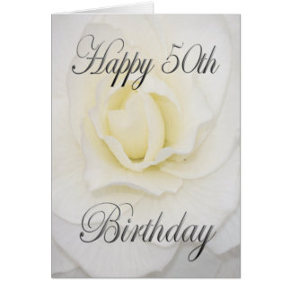 White Flower Happy 50th Birthday