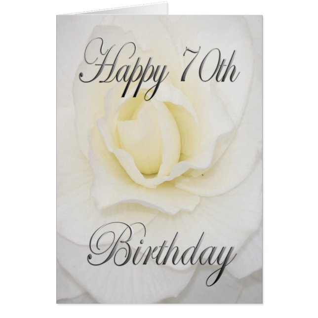 White Flower Happy 70th Birthday (Voorkant)