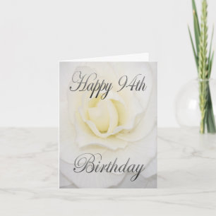 White Flower Happy 94th Birthday Kaart