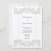 White Flower limding Vine Wedding Invitation (Voorkant)
