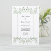 White Flower limding Vine Wedding Invitation (Staand voorkant)