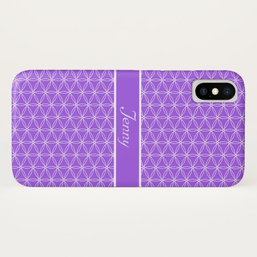 White Flower of Life Pattern Case-Mate iPhone Case (Achterkant (horizontaal))