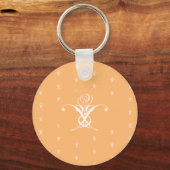 White Flower Pastel Oranje Pasen Sleutelhanger (Voorkant)