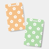 White Flower Pattern Badge (Voor- en achterkant)