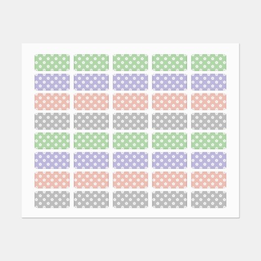 White Flower Pattern Labels (Vel)