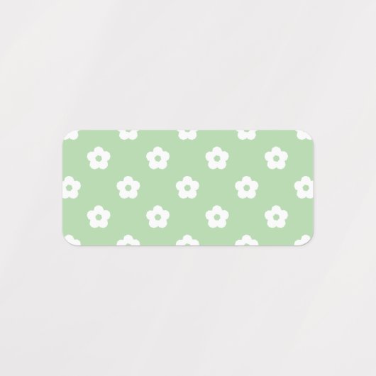 White Flower Pattern Labels (Design 1)