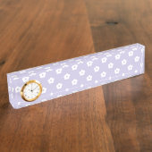 White Flower Pattern Naambordje (Zijkant)