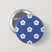 White Flower Pattern Ronde Button 5,7 Cm (Voorkant /achterkant)