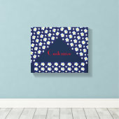 White Flower Pattern Thunder_Cove Canvas Afdruk (Insitu (Houten vloer))