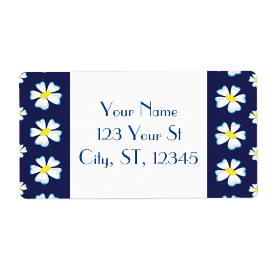 White Flower Pattern Thunder_Cove Etiket (Voorkant)