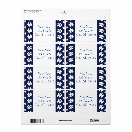 White Flower Pattern Thunder_Cove Etiket (Full Sheet)