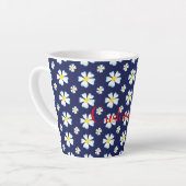 White Flower Pattern Thunder_Cove Latte Mok (Linkerhoek)