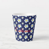 White Flower Pattern Thunder_Cove Latte Mok (Voorkant)
