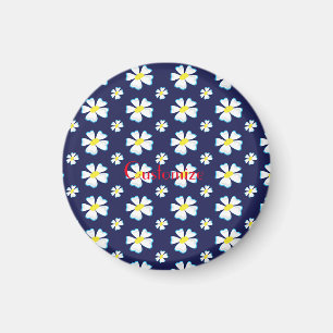 White Flower Pattern Thunder_Cove Magneet