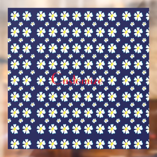 White Flower Pattern Thunder_Cove Raamsticker (Vel 2)