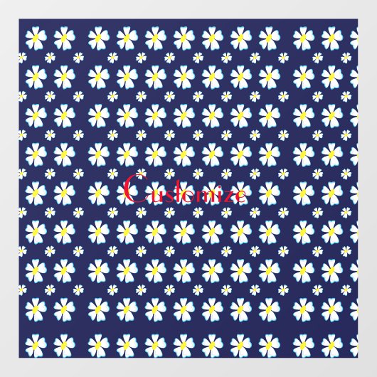 White Flower Pattern Thunder_Cove Raamsticker (Vel)