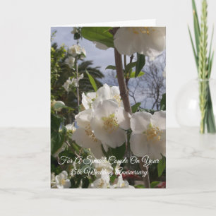White Flower Personalized 35th Wedding Jubileum Kaart