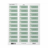 White Flower Sage Green Chinoiserie Cloud Pattern Etiket (Full Sheet)