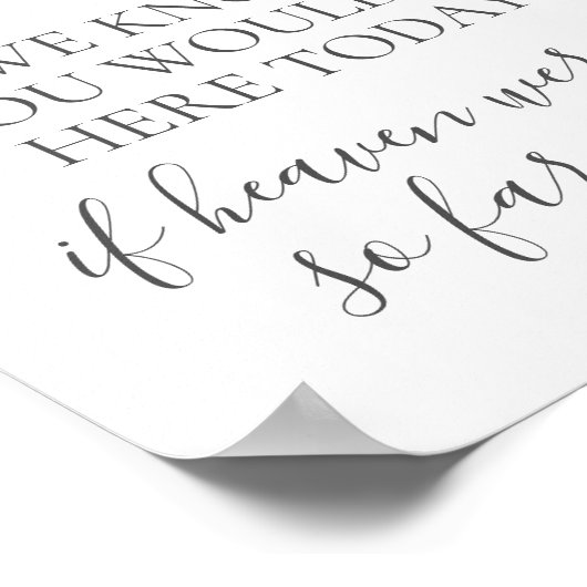 White Flower we weten dat je hier vandaag bent Poster (Hoek)