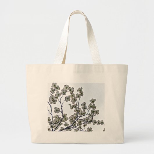 White Flowering Dogwood Grote Tote Bag (Voorkant)