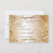 White Flowers and Gold Glitter - RSVP Kaartje (Achterkant)