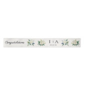 White Flowers and Greenery Custom Text Wedding Lint (Voorkant)