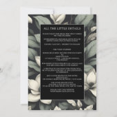 White Flowers and Greenery Details Wedding Kaart (Achterkant)