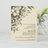White Flowers Bridal Shower Invitation Kaart (Staand voorkant)