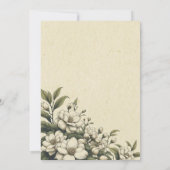 White Flowers Bridal Shower Invitation Kaart (Achterkant)