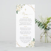 White Flowers, Cream Flowers, Boho, Baptism Menu (Staand voorkant)