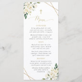 White Flowers, Cream Flowers, Boho, Baptism Menu (Voorkant)