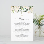 White Flowers, Cream Flowers, Boho, Baptism Menu (Staand voorkant)