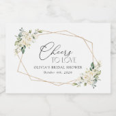 White Flowers, Cream Flowers, Boho, Bridal Shower Sparkling Wijnetiket (Enkel label)
