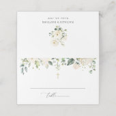 White Flowers, Cream Flowers, Boho, Floral Baptism (Buitenkant ongevouwen)