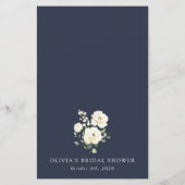 White Flowers, Cream Flowers, Bridal Shower Menu (Dos)
