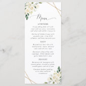 White Flowers, Cream Flowers, Bridal Shower Menu (Voorkant)