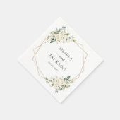 White Flowers, Cream Flowers, Greenery, Wedding Servet (Hoek)