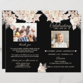 White Flowers Funeral Service Photo Program (Voorkant / Achterkant)