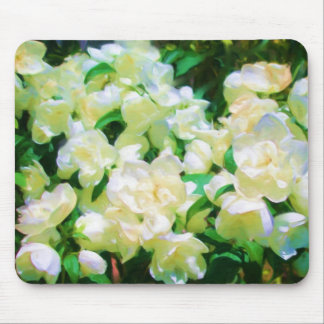 White Flowers Mousepad Muismat