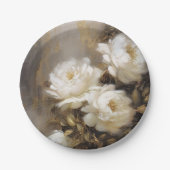 white flowers papieren bordje (Voorkant)