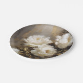 white flowers papieren bordje (Gekanteld)